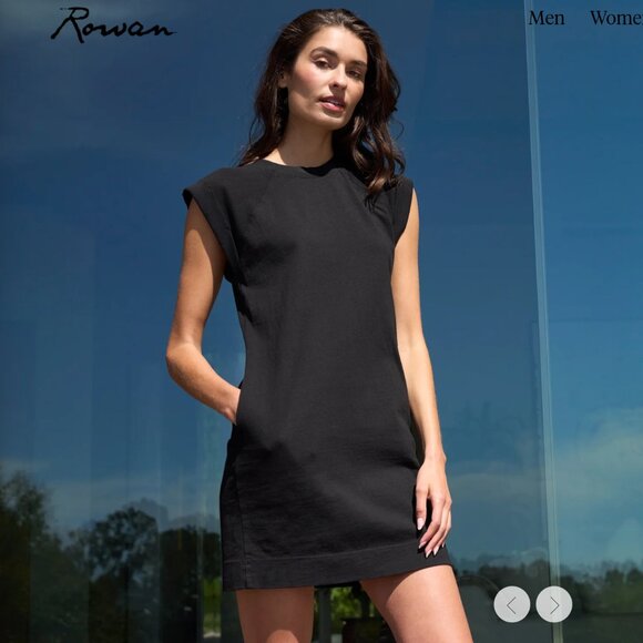 Rowan Estelle Cap-Sleeve Raglan Heritage Tee Shirt Dress Pockets | Black | SZ XS - Picture 1 of 12